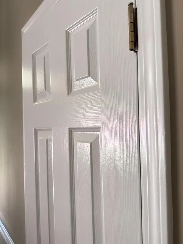 Door & jamb, close — smooth finish, no brush marks — interior repaint by Vibrant Painting, Greenville SC